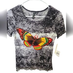 NWT A.Z.I sheer sequined top size medium
